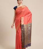 red silk woven saree with blouse
