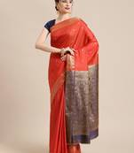 red silk woven saree with blouse