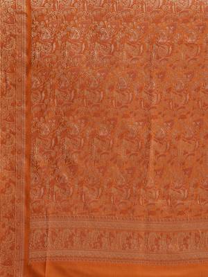 Blue silk woven saree with blouse 5