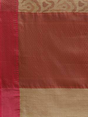 Beige Tissue  woven saree with blouse 5