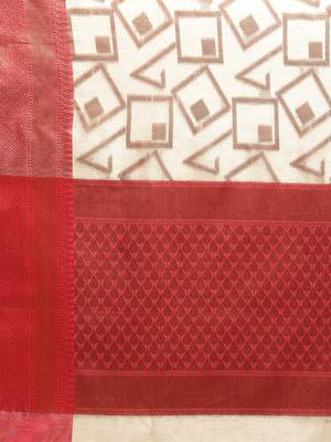 Beige Tissue  woven saree with blouse 5