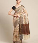 Beige Tissue  woven saree with blouse