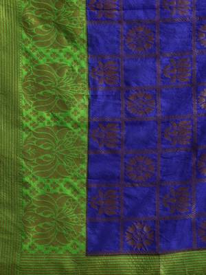 Blue Dupion Silk Woven Banarasi Silk Saree 5