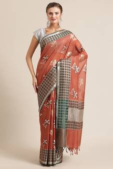 red silk woven saree with blouse