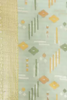 green silk woven saree with blouse