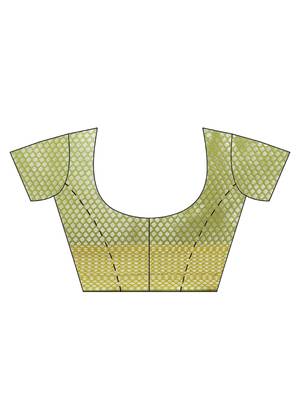 green silk woven saree with blouse 5