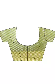 green silk woven saree with blouse