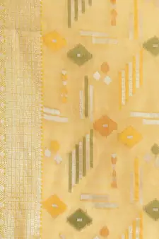 Gold silk woven saree with blouse