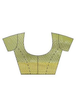 Gold silk woven saree with blouse 5