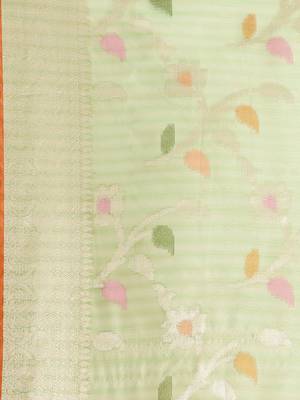 multicolor silk woven saree with blouse 3
