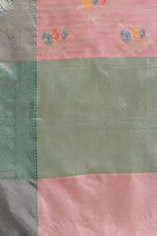 Pink silk woven saree with blouse