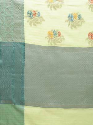 multicolor silk woven saree with blouse 5