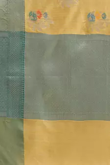 Gold silk woven saree with blouse