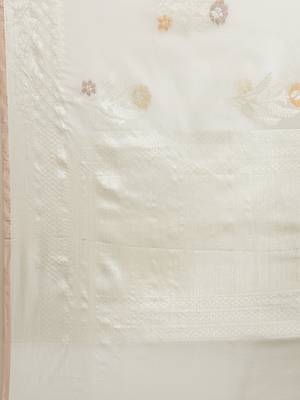 Grey cotton woven saree with blouse 4