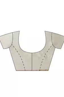 Grey cotton woven saree with blouse