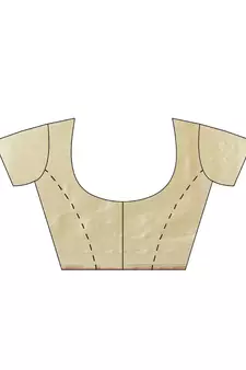 Beige cotton woven saree with blouse