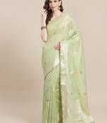 multicolor cotton woven saree with blouse