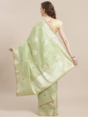 multicolor cotton woven saree with blouse 2