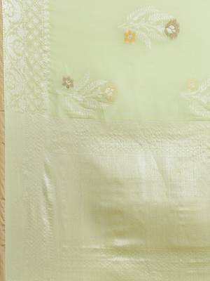 multicolor cotton woven saree with blouse 4