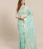 green cotton woven saree with blouse