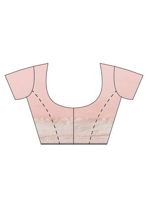 Pink cotton woven saree with blouse 5