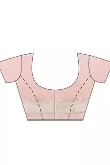 Pink cotton woven saree with blouse
