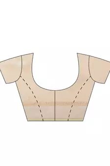 Beige cotton woven saree with blouse