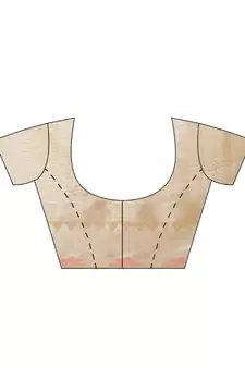 Beige cotton woven saree with blouse