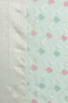 green cotton woven saree with blouse