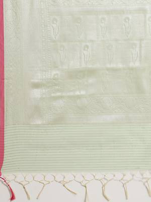 multicolor cotton woven saree with blouse 4