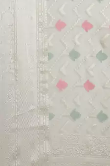 Grey cotton woven saree with blouse