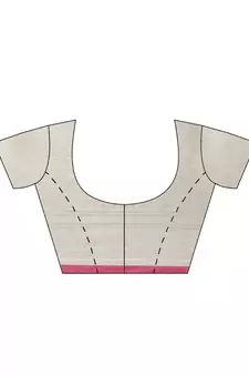 Grey cotton woven saree with blouse
