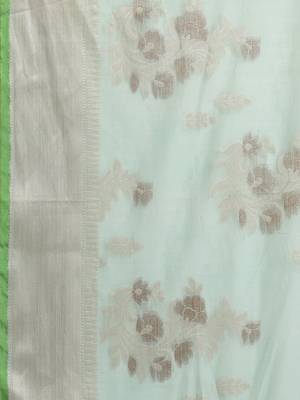 green cotton woven saree with blouse 3
