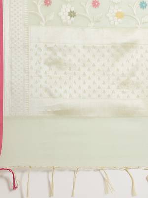 multicolor cotton woven saree with blouse 4