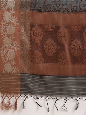 black cotton woven saree with blouse 5