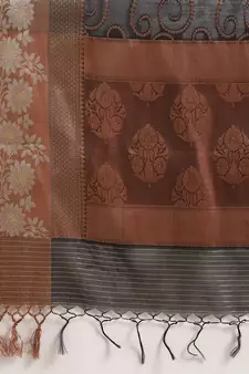 black cotton woven saree with blouse
