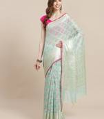 green cotton woven saree with blouse