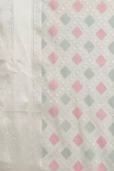 Grey cotton woven saree with blouse