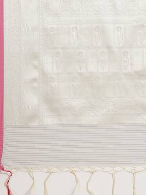 Grey cotton woven saree with blouse 4