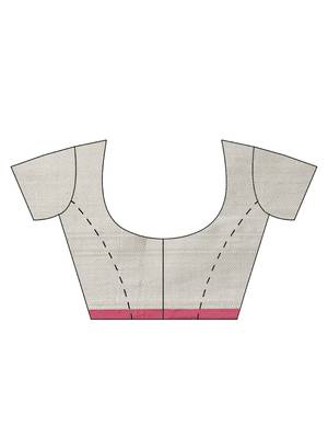 Grey cotton woven saree with blouse 5