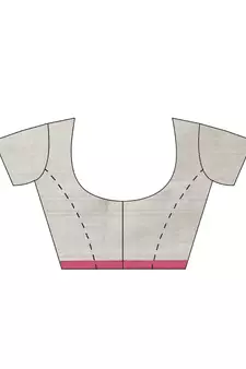 Grey cotton woven saree with blouse