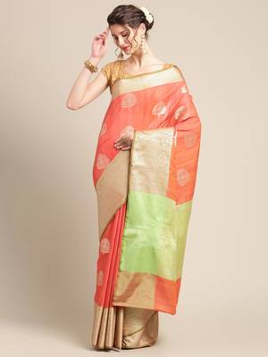 red silk woven saree with blouse 1
