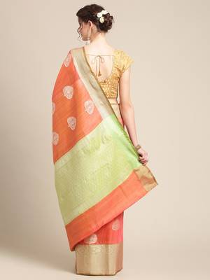 red silk woven saree with blouse 2