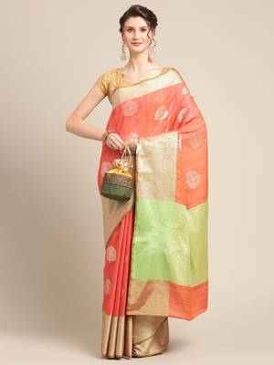 red silk woven saree with blouse 4