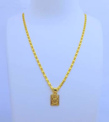 Lord Laxmi Pendent with Gold Plated Chain for Women & Girls 2