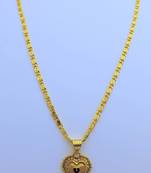 Heart Pendent with Gold Plated Chain for Women & Girls