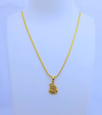 Lord Radha krishna Pendent with Gold Plated Chain for Women & Girls 2