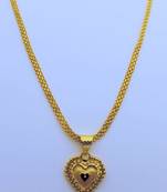 Heart Pendent with Gold Plated Chain for Women & Girls