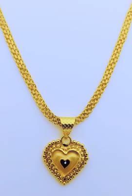 Heart Pendent with Gold Plated Chain for Women & Girls 2