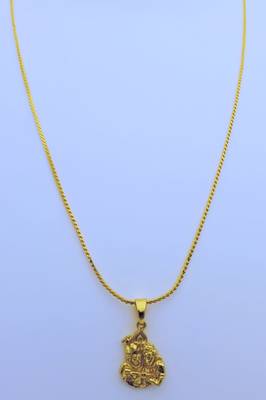 Lord Radha krishna Pendent with Gold Plated Chain for Women & Girls 1